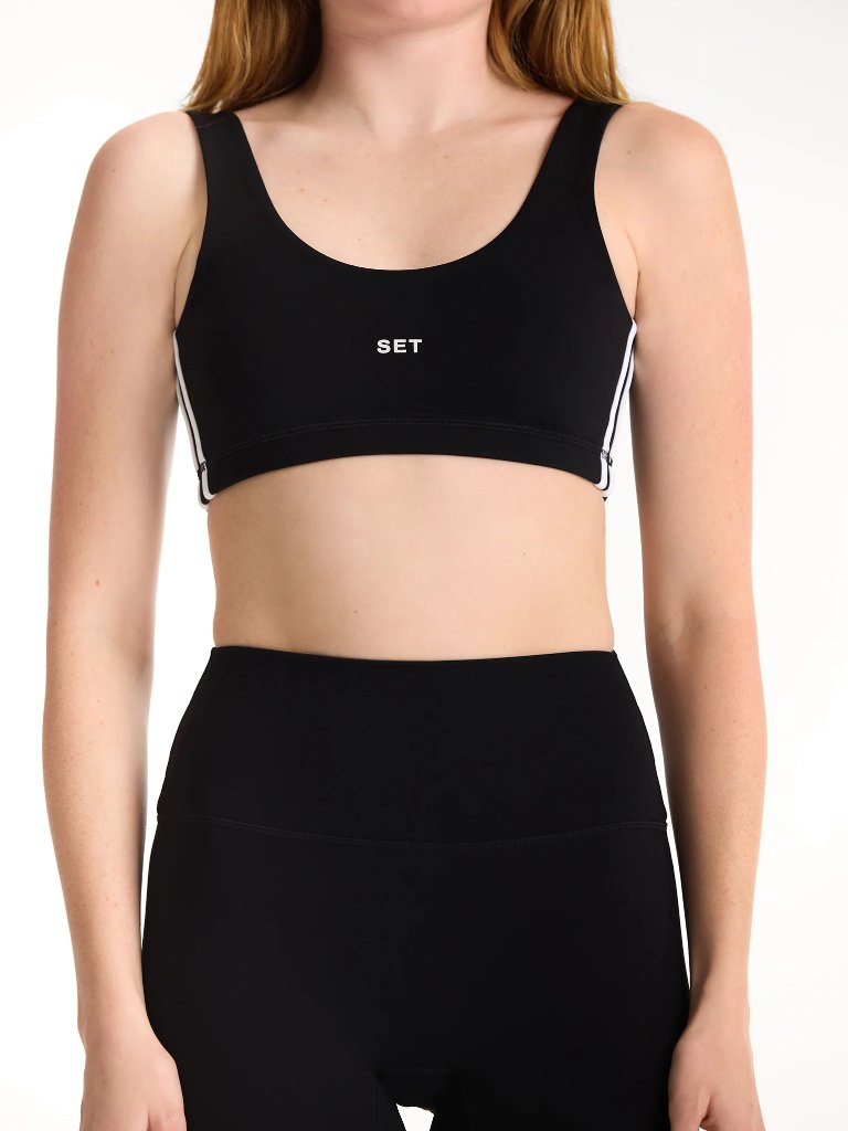 Set Active Sportbody Sporty Duo Lift Bra Orca Black White Size S Nwot